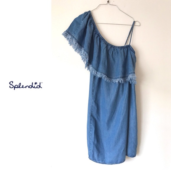 Splendid ‘Indigo’ One Shoulder Denim Dress - Picture 4 of 8